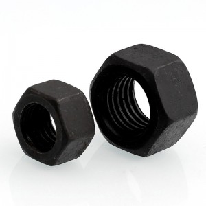 Écrou hexagonal noir en acier au carbone de qualité 4.8