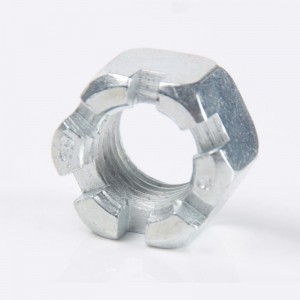 Qib 4.8 Zinc Plated Carbon Steel Hex Slotted Nut