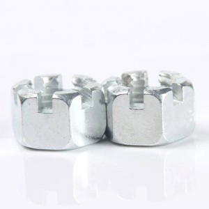 Grade 4.8 Zinc Plated Carbon Steel Hex Slotted Nut
