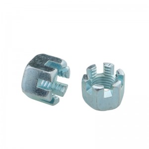 Qib 8.8 Zinc Plated Carbon Steel Hex Slotted Nut