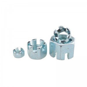 Grade 8.8 Zinc Plated Carbon Steel Hex Slotted Nut