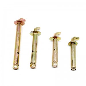 Yellow Zinc Plated Carbon Steel Fix Bolt with Hook
