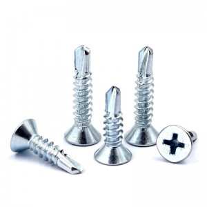 Zinc Plated Carbon Steel Crosse recessed nga Countersunk Head Self Drilling Screw
