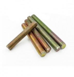 Factory Price Stud Bolt Full Thread Yellow Zinc Stud Bolt with 2H Heavy Hex Nuts