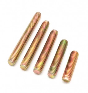 Factory Price Stud Bolt Full Thread Yellow Zinc Stud Bolt with 2H Heavy Hex Nuts