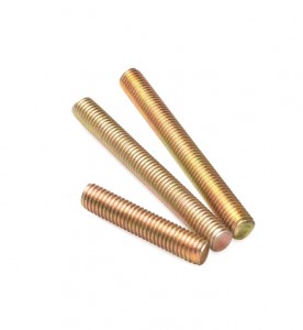 Factory Price Stud Bolt Full Thread Yellow Zinc Stud Bolt with 2H Heavy Hex Nuts