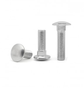 ASME B18.5 Carriage Bolt with M3 Thread 100mm Length White Zinc Head Square Neck