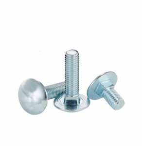 High Quality Carbon Steel Zinc Plated Galvanized Steel Round Head Carriage Bolts
