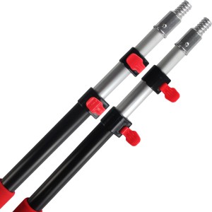 Custom 15 feet adjustable extension tube telescopic pole with clamp lock tool