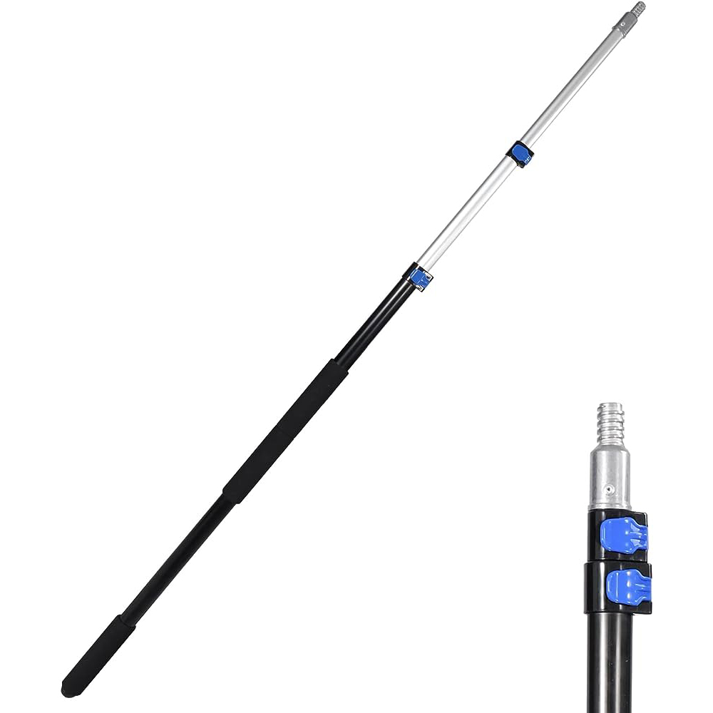 12FT Telescoping Threaded 6 Section Telescopic Extension Pole with Flip Cam Lock