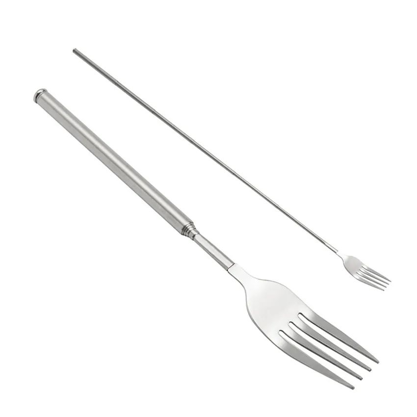 Custom Telescopic Stainless Steel Fork Use for Dinner Fruit Dessert Food