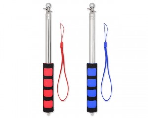 Telescopic Handheld Flagpoles Stainless Steel Guide Flag Pole Sponge Handle Teaching Pointer for Tour Guides