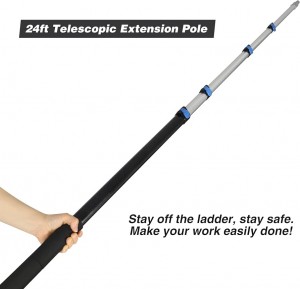 Factory Prices Aluminium Adjustable 24FT Telescopic Pole Used for Cleaning Tool Equipment
