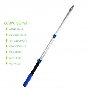 Heavy Duty Aluminum Telescopic Rod Extension Pole for Cobweb Duster Cleaning Brush