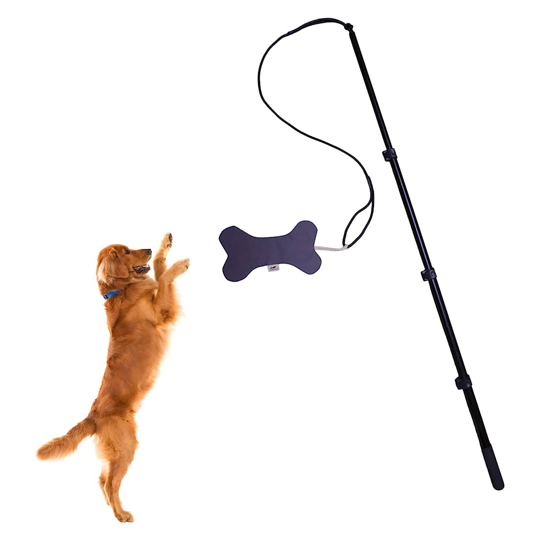 Dog Toy Strong Funny Interactive Dog Chew Chasing Tail Training Exercise Teaser Wand Flirt Pole