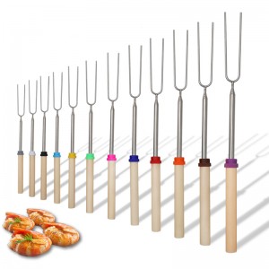 Customized stainless steel telescopic outdoor bbq fork