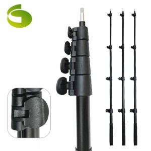 Black Aluminum Telescopic Pole with Screw at The Top