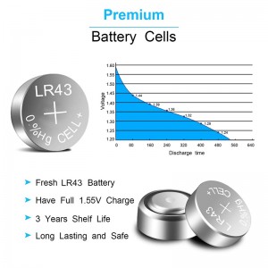 LR43 AG12 386 301 1.5V Factory Price 0% Hg Alkaline Watch Battery for Thermometer