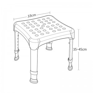 High Quality Lightweight Aluminum Adjustable Disable Bath Shower Chair