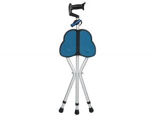 Adjustable Folding Cane Seat with three feet for heavy duty bearing