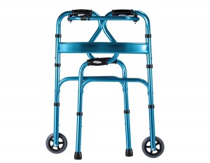 Aluminum Manual Walker with wheel for disabled 8216