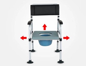 Simple structure modern shape foldable commode chair for disabled