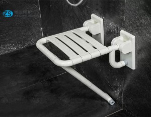 Cheapest Bathroom Grab Bars For Elderly Supplier –  HS-03B (Nylon base) wall mounted fold up shower seat  – ZS