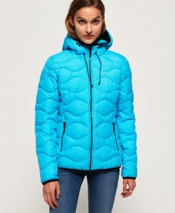 Women’s padded jacket with hood in nylon fabric