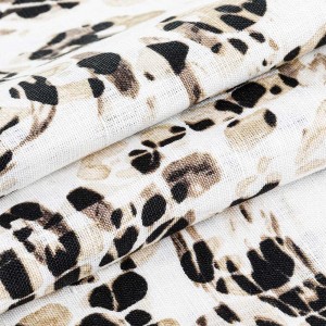 Made in China quality printed pure linen fabric for garments and tablecloth