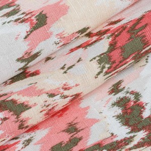 Linen viscose wholesale cheap price Eco- friendly printed fabric for dress