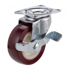 75mm Swivel Chrome Plated PU Caster For Furniture