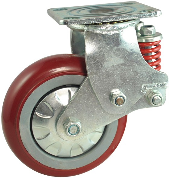 Shock absorbing casters wheels,spring loaded casters wheels