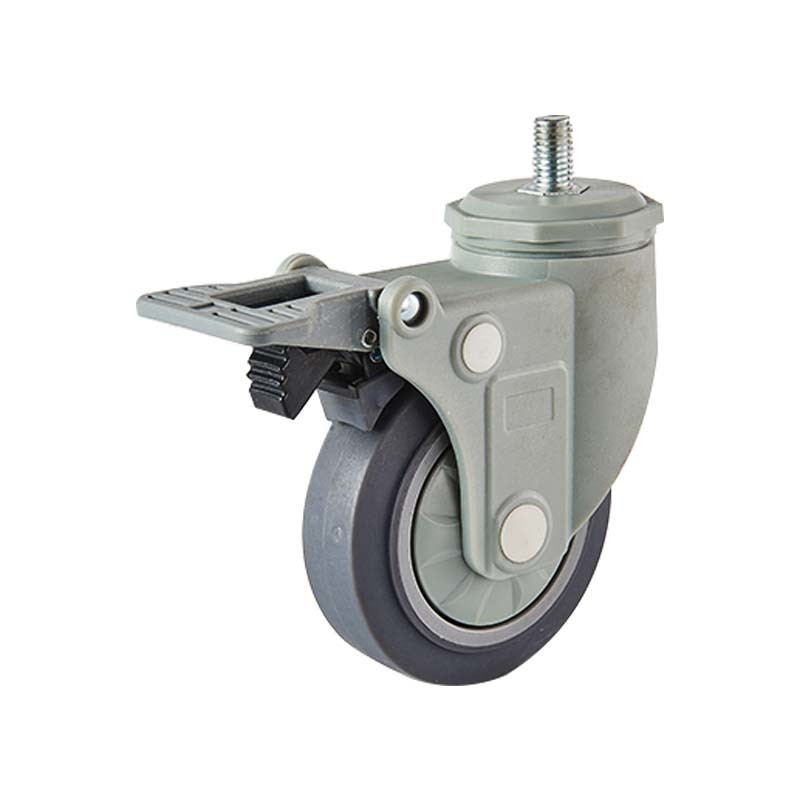 4 Inch Medical Themoplastic Rubber Caster Locking Noiseless Industrial Caster Wheels