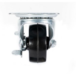 PLEYMA Swivel Plate Caster Brake & Hard Rubber Wheel
