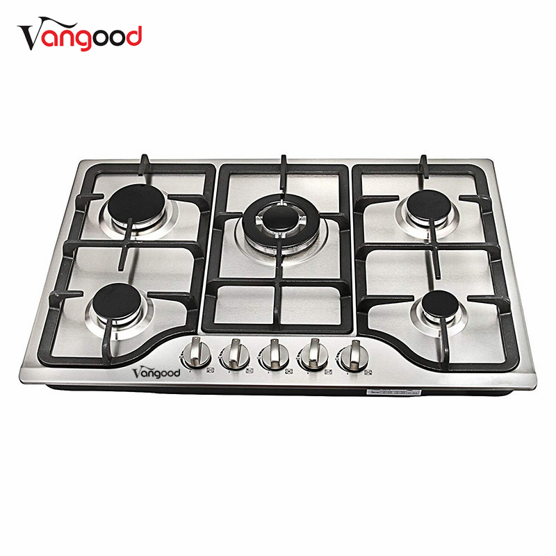 Factory Supply Four Burner Gas Stove - Stainless Steel Countertop Table Cooker Lpg Stove 5 Burner Gas Hob – Vangood