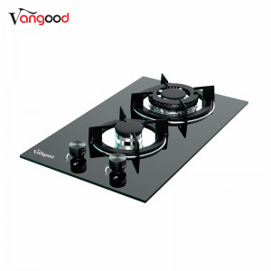 Glass Built-in Double Cooker Burners Cast Iron Domino Gas Hob