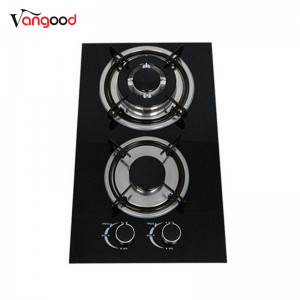 Glass Built-in Double Cooker Burners Cast Iron Domino Gas Hob