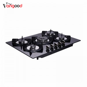 Glass Top 5 Burner Kitchen Built In Countertop Cooking Gas Stove