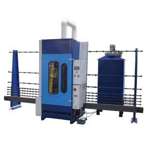 PLC controlled vertical glass sandblasting machine easy operation