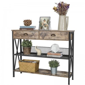 China wholesale Shoe Storage Cabinet Suppliers –  3-Tier Console Sofa Table with Drawers Industrial Entry Table Entryway Table with Storage Freestanding Vintage Side Foyer Tables Hallway Tab...
