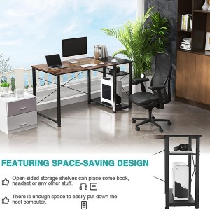 Computer Desk 47 Inch Home Office Desk Industrial Sturdy Writing Table with Storage Shelves Modern Simple Style PC Desk for Home Office Study Room