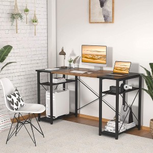 Home  Office Desk Industrial Sturdy Writing Table with Storage Shelves Modern Simple Style PC Desk for Home Office Study Room Computer desk