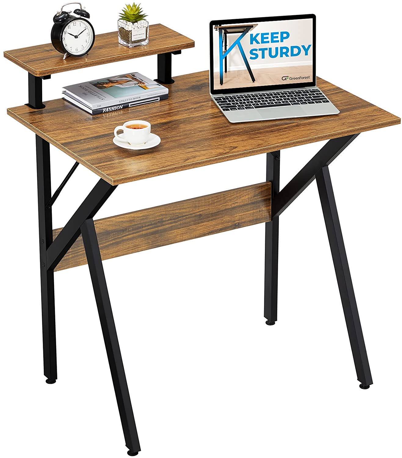 Computer Desk 32", Writing Desk with Moveable Shelf for Home Office Workstation
