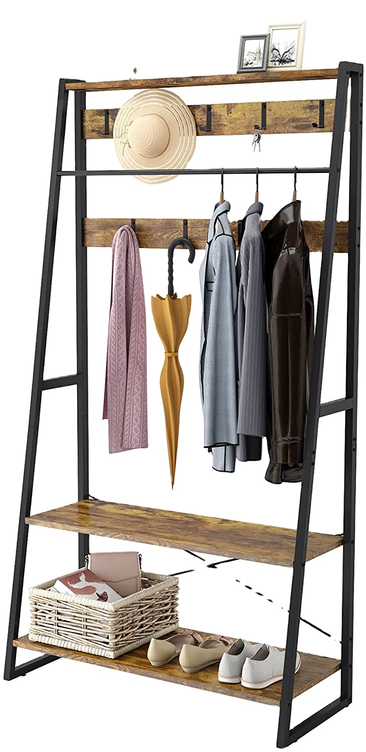 High-quality Entryway Hall Tree with Storage Heavy Duty Coat Rack For Easy Assembly And Suitable For Living Room