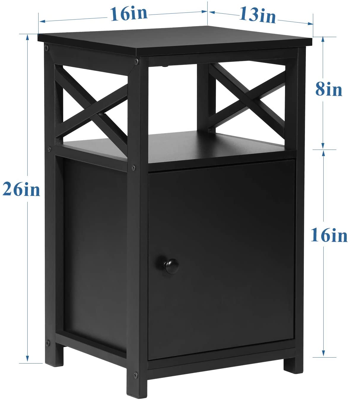Modern Side Locker And Drawer Bedside Sofa Table Large Capacity Bedside Table Easy To Assemble